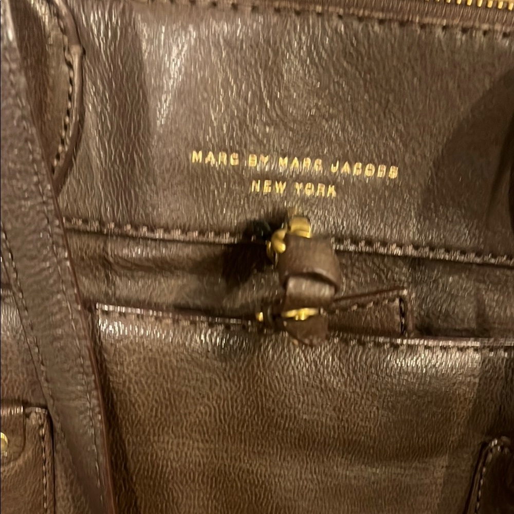Marc Jacobs Brown Leather Tote with Gold Hardware - Picture 3 of 10